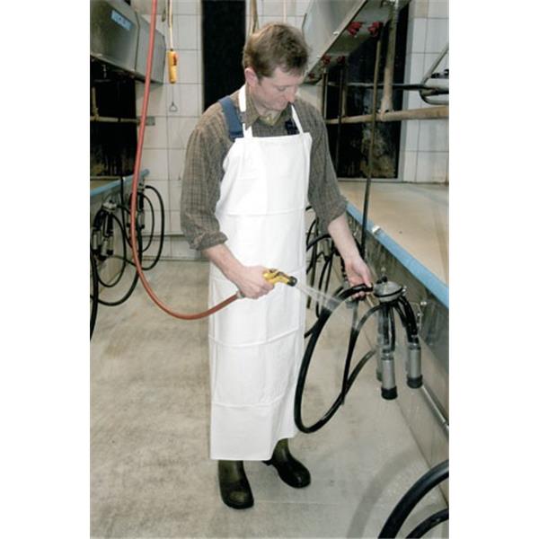 Predpasnik za pranje in molžo, bel