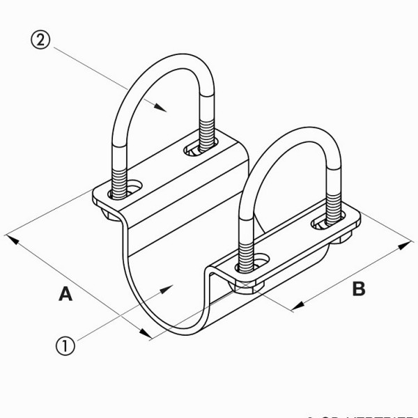 Omega objemka z U-vijakoma