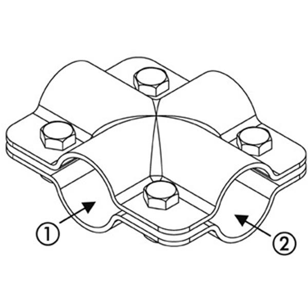 Križna objemka deljena